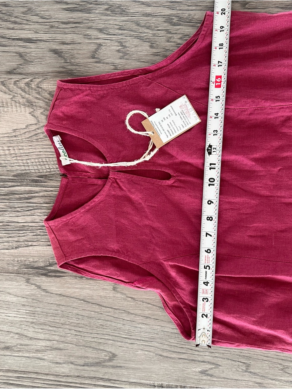 Sleeveless Magenta Linen Blend Top - Unknown Brand